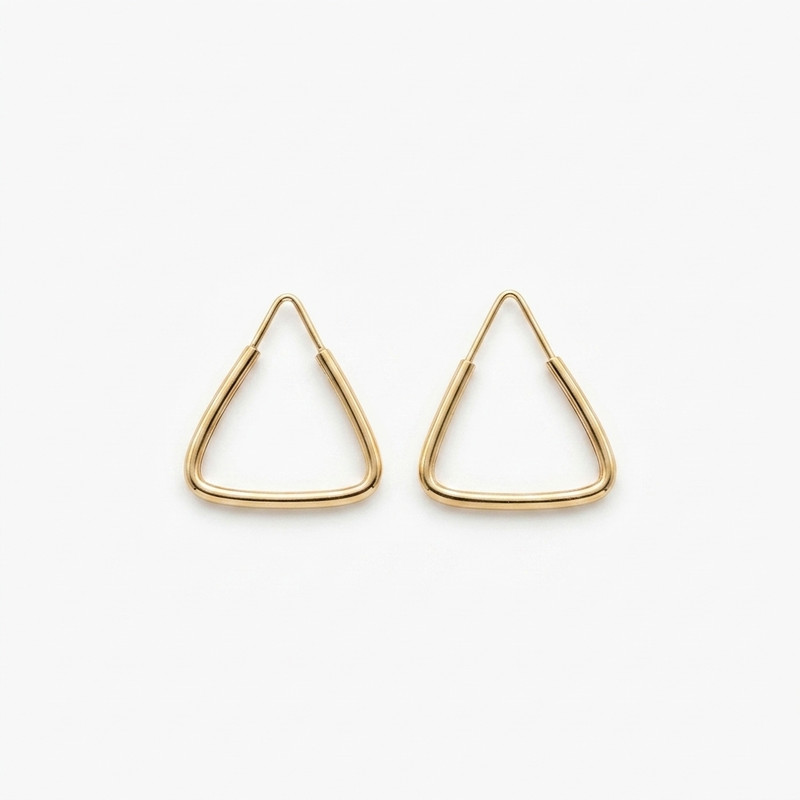 گوشواره حلقه‌ای طلا 18 عیار زنانه طلای کامک مدل مثلث