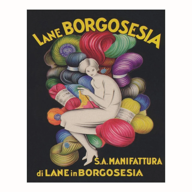 پوستر مدل مستر نخ قدیمی -دختری با نخ‌های رنگارنگ 