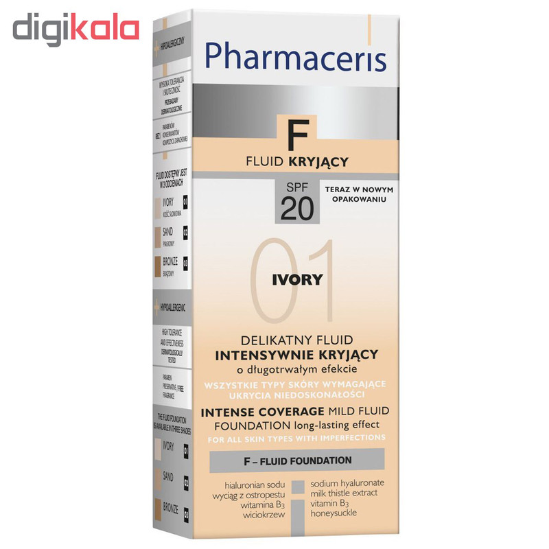 کرم پودر فارماسریز سری Ivory مدل Intense Coverage SPF20حجم 30 میلی لیتر
