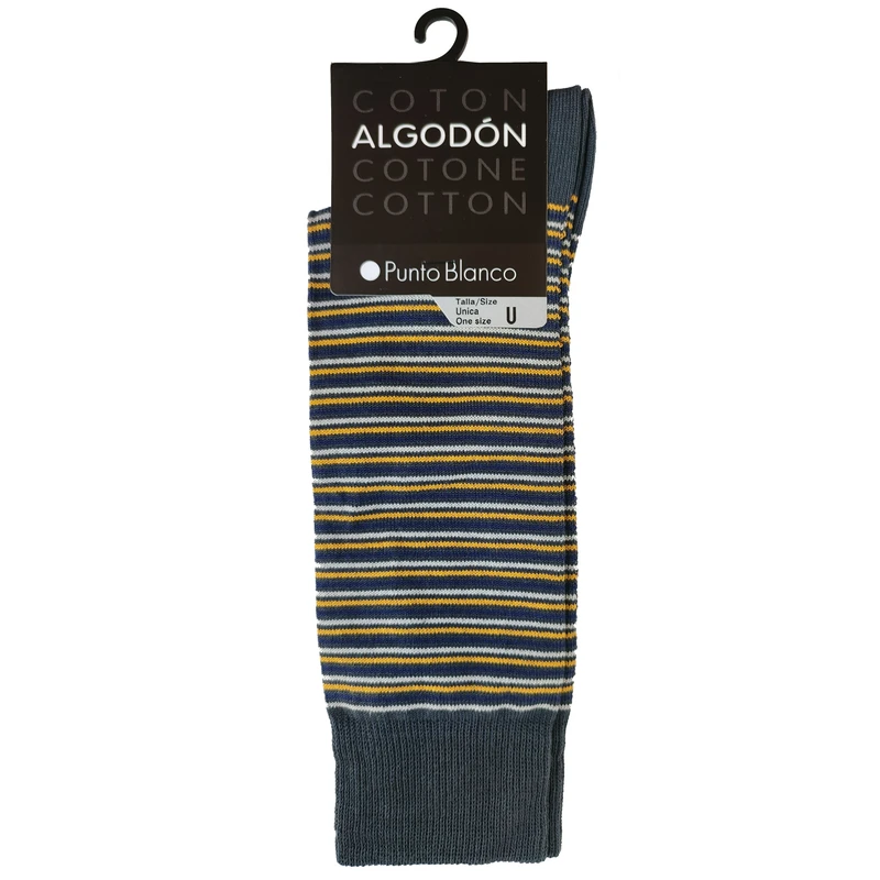 جوراب مردانه پونتو بلانکو مدل کتان آلگادون طرح دار  599-10-74721