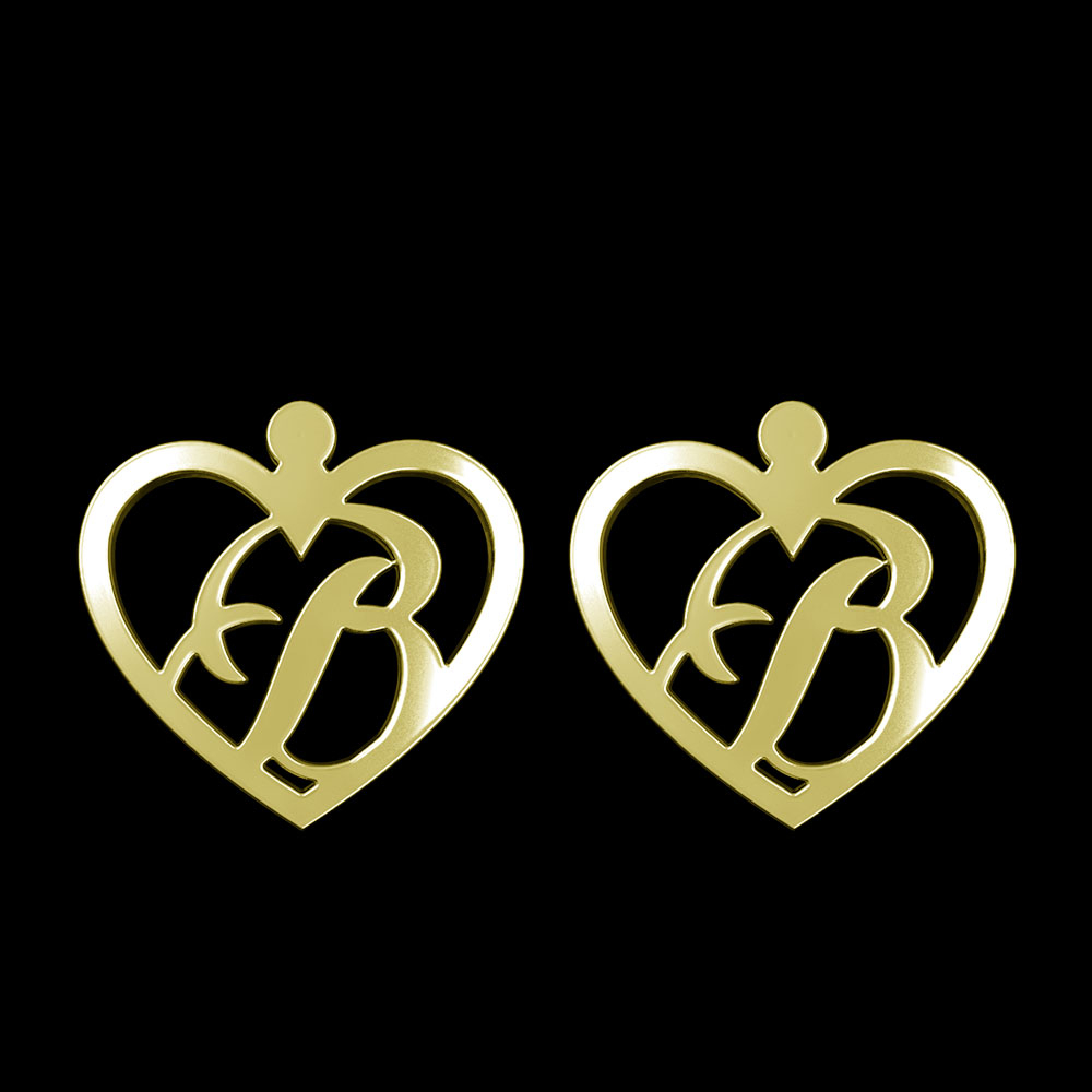 گوشواره طلا 18 عیار زنانه مدوپد مدل حرف b کد GA1-12826