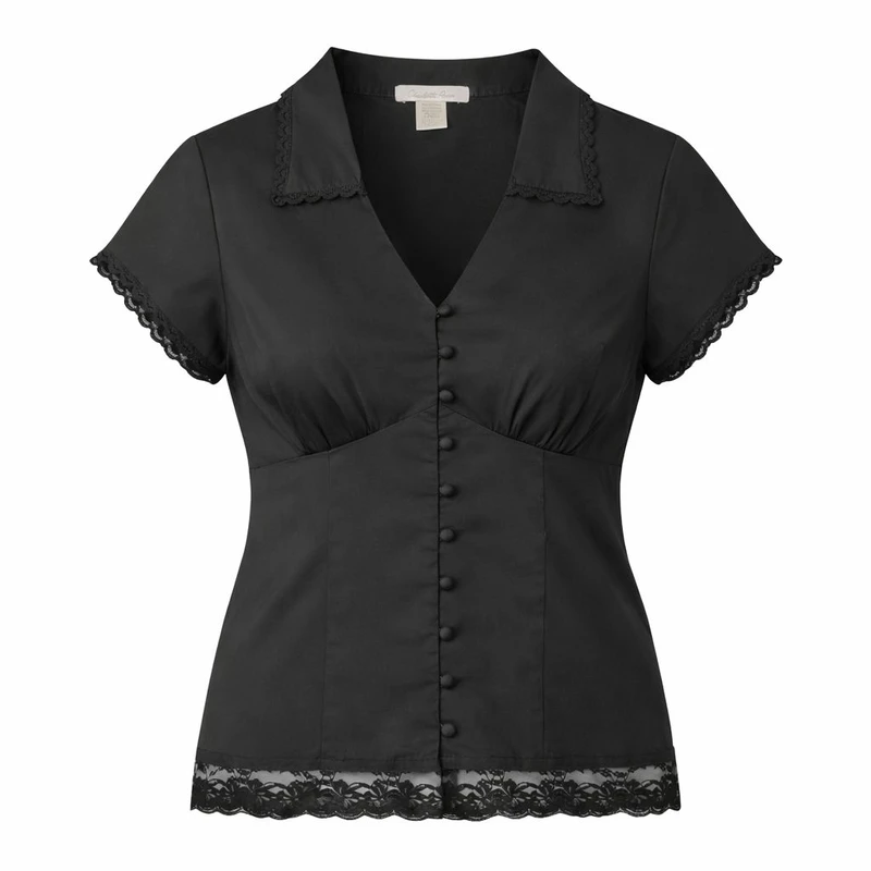 شومیز آستین تا روی شانه یقه باز زنانه مدل عروسکی