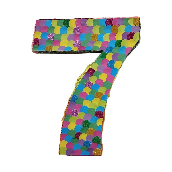 ابزار مهمانی مدل پیناتا عدد 7 پولک رنگی