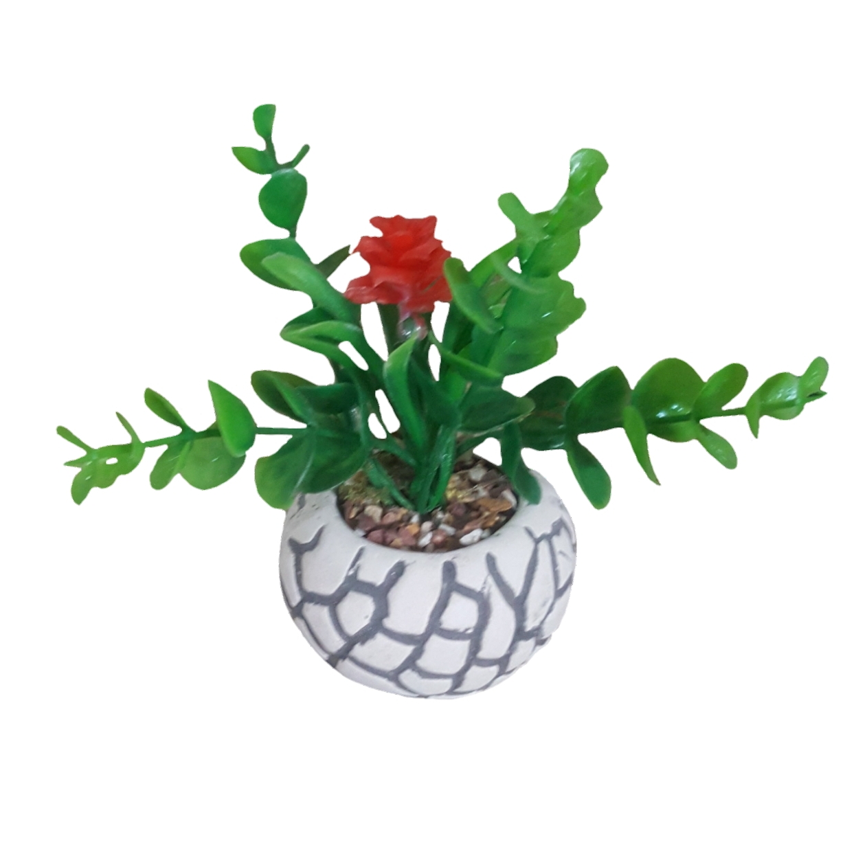 گلدان به همراه گل مصنوعی مدل شمشاد کد 10