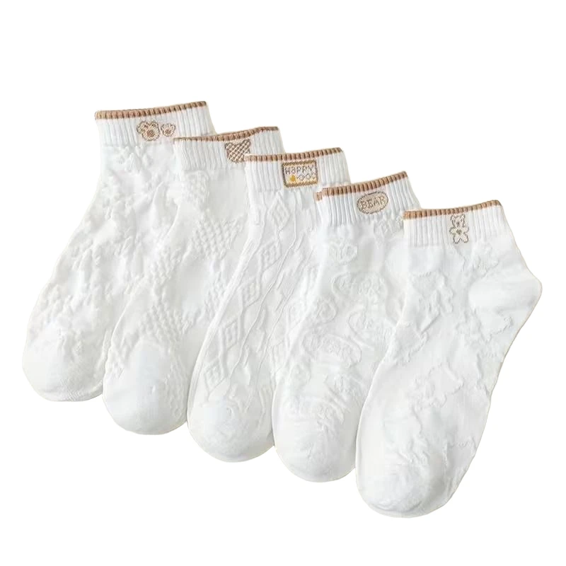 جوراب ساق کوتاه زنانه مدل WB-3D بسته 5 عددی