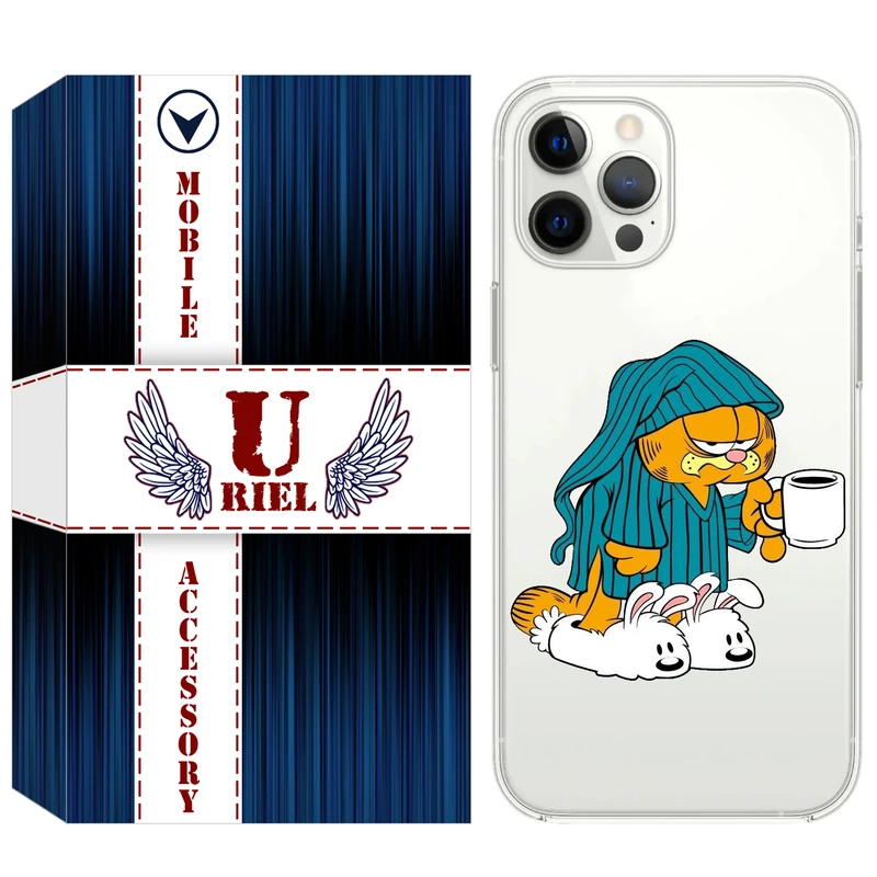 کاور یوریل قاب مدل Clear کد 72 طرح گارفیلد مناسب برای گوشی موبایل اپل iPhone 12 Pro