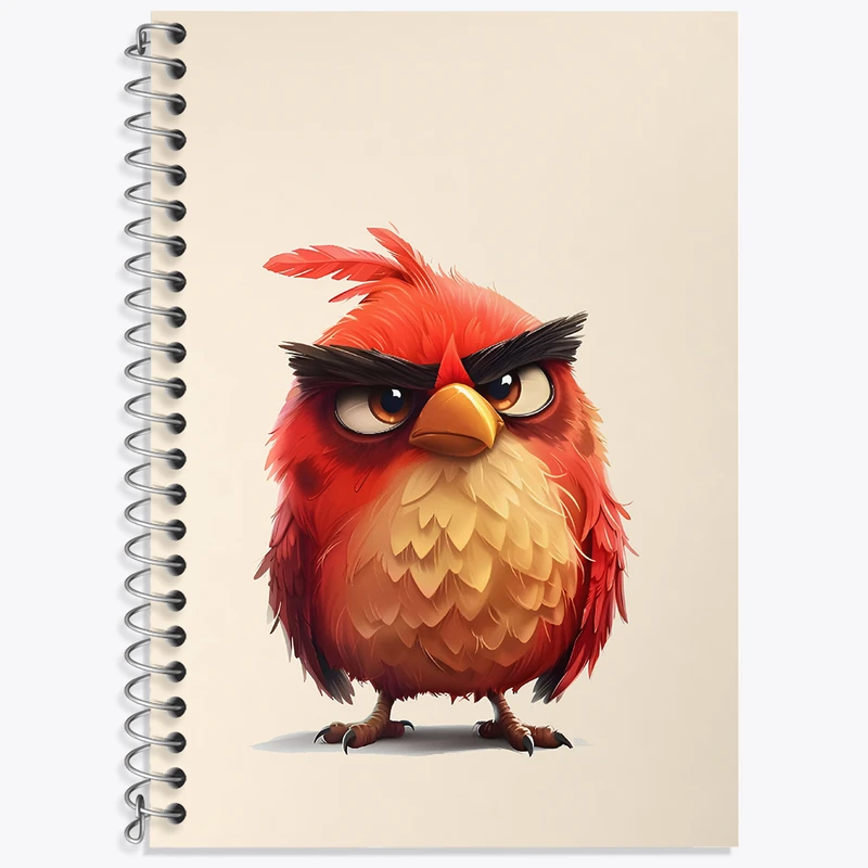 دفتر زبان 50 برگ خندالو مدل دو خط طرح پرندگان خشمگین کد N5517