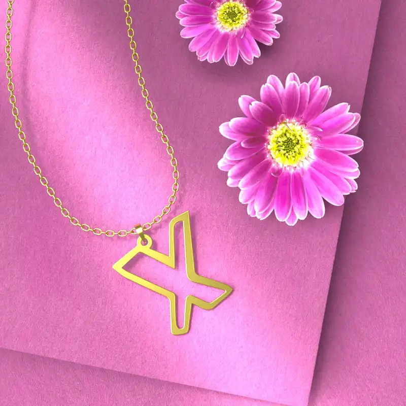 گردنبند طلا 18 عیار زنانه مدوپد مدل حرف X کد H3-1-1104