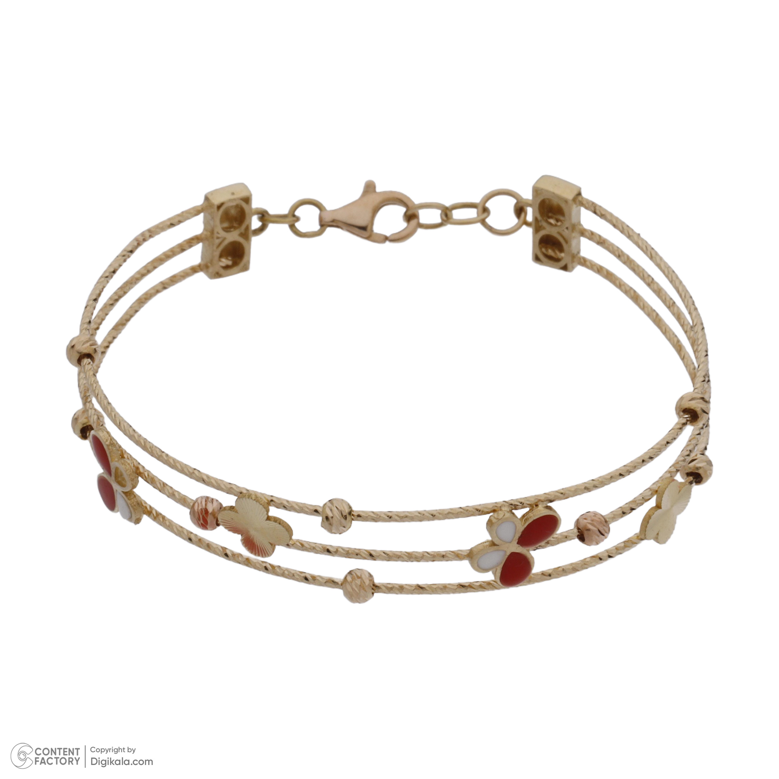 دستبند النگویی طلا 18 عیار دخترانه مایا ماهک مدل MB1642