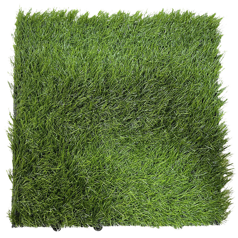 کفپوش مدل تایل چمن مصنوعی زمرد سایز 30x30 سانتی متر بسته 8 عددی