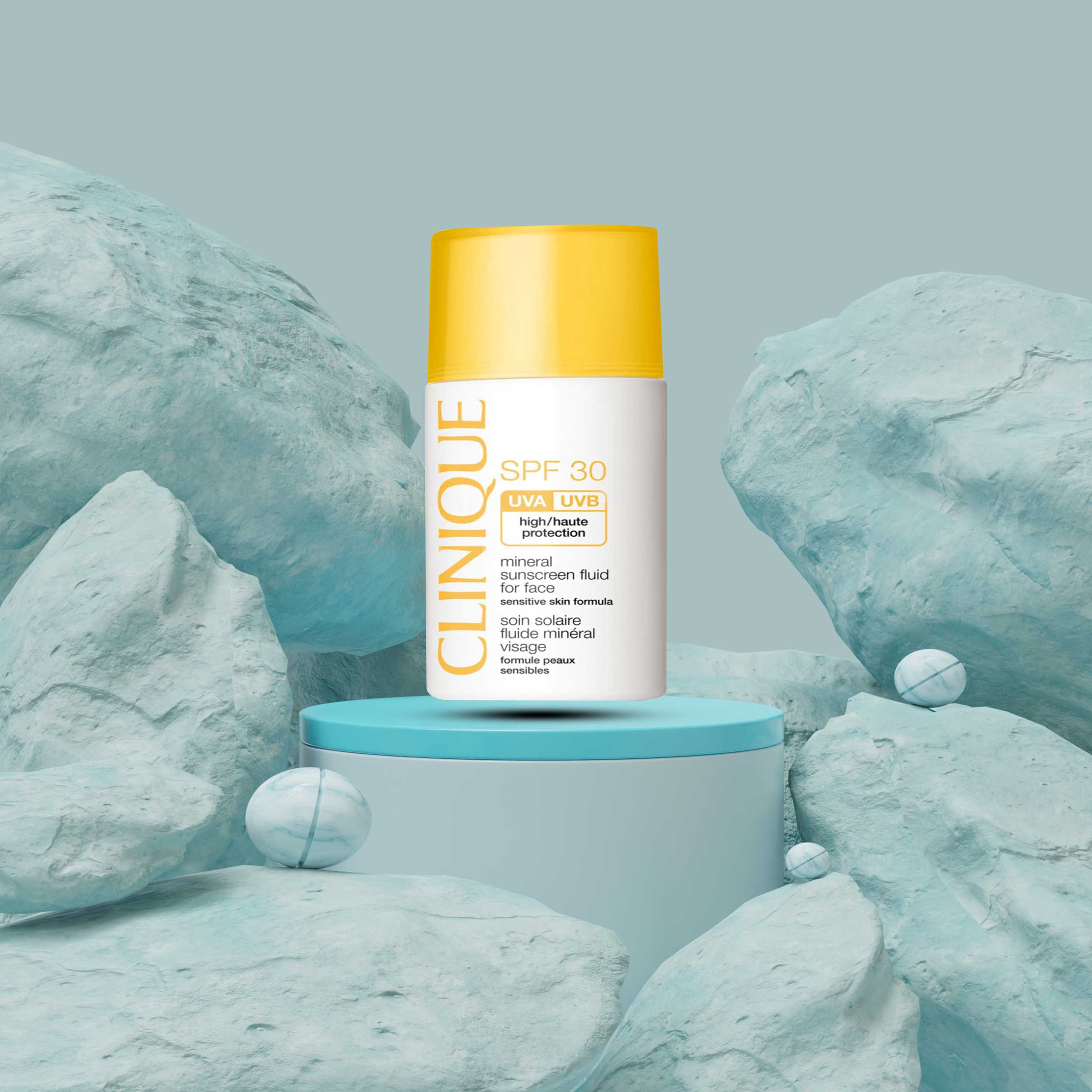 فلویید ضد آفتاب بی رنگ کلینیک SPF30 مدل Mineral مناسب پوست های حساس حجم 30 میلی لیتر