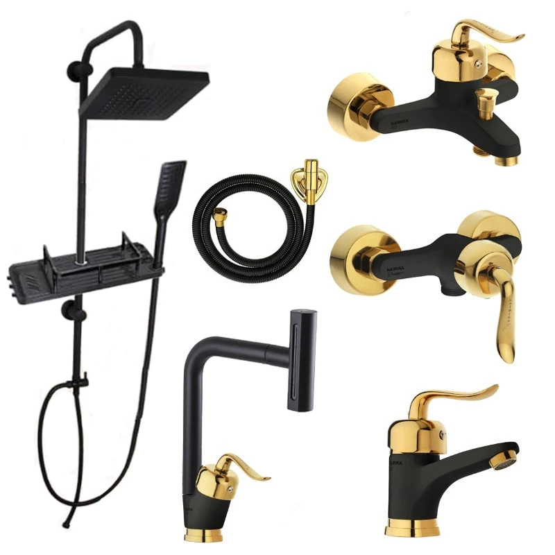 ست شیرآلات توفیق مدل قجری آبشاری چهارحالته مجموعه 6 عددی