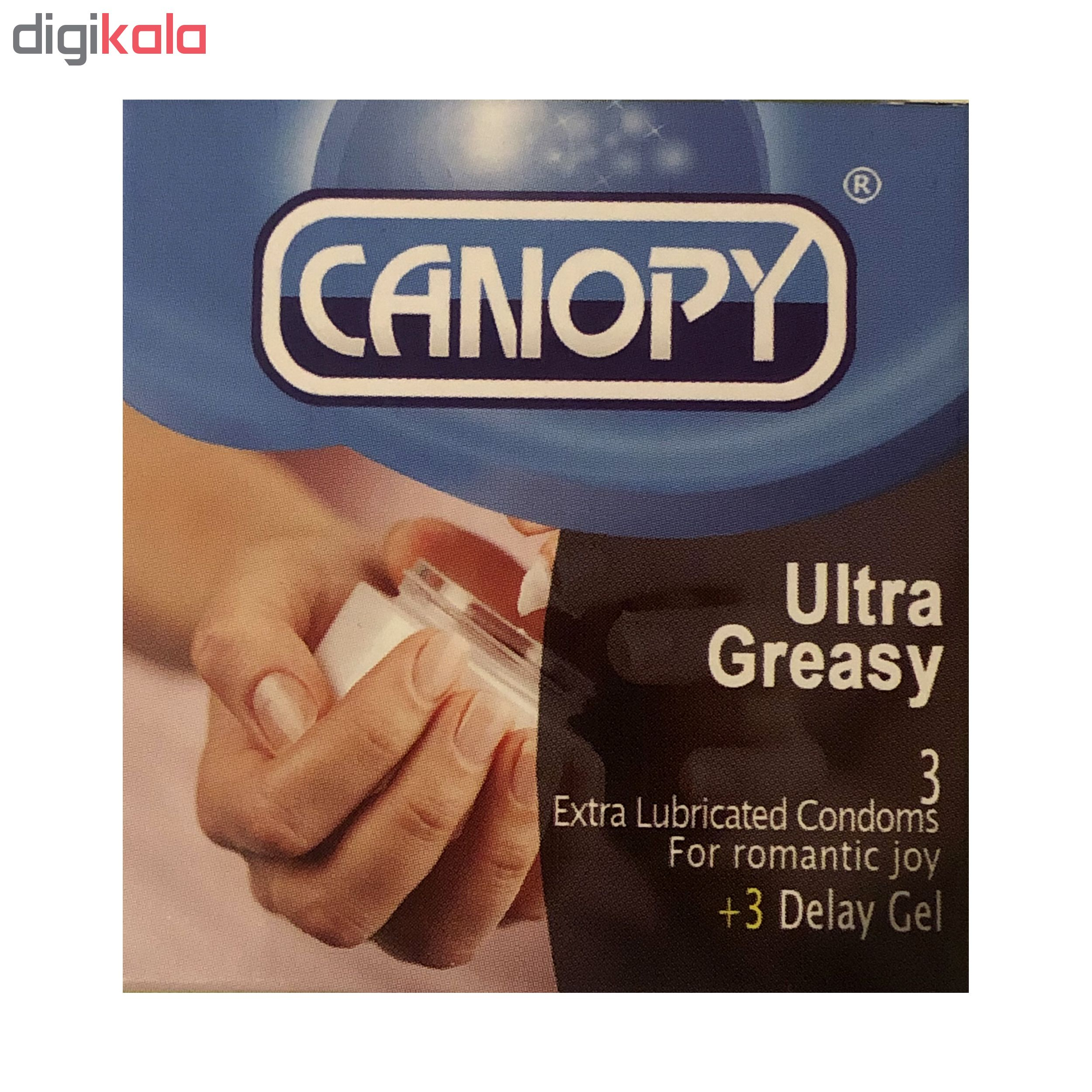 کاندوم کنوپی مدل Ultra Greasy بسته 3 عددی به همراه ژل تاخیری