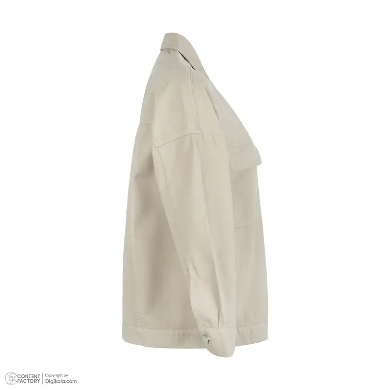 کت زنانه ژیار مدل سرآستین افتاده رنگ نسکافه ای