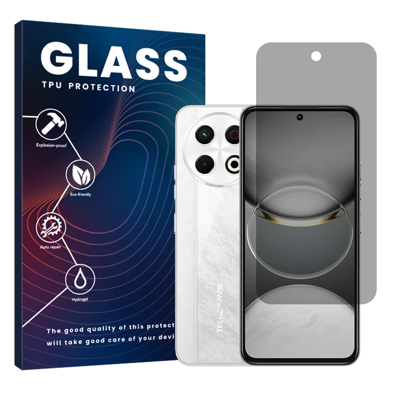 محافظ صفحه نمایش حریم شخصی گلس مدل هیدروژلی مناسب برای گوشی موبایل تکنو Spark 30 Pro