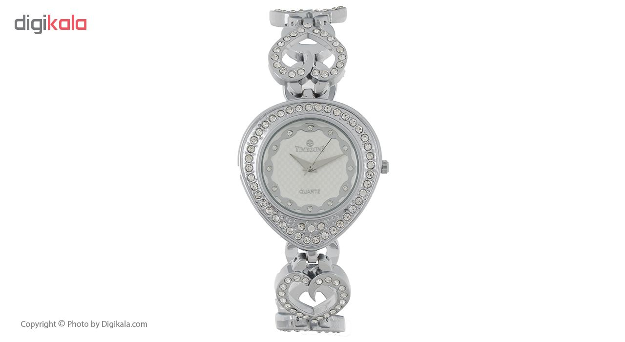ساعت مچی عقربه ای زنانه تایم زون مدل Time silver