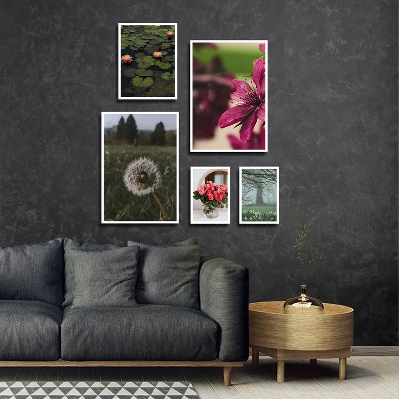 تابلو بکلیت طرح طبیعت و قاصدک مدل W-2399 مجموعه 5 عددی