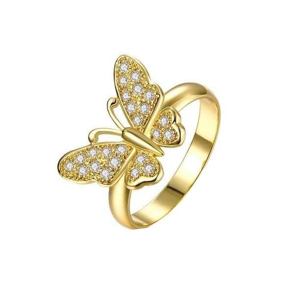  انگشتر طلا 18 عیار زنانه قیراط طرح پروانه کد GH3630