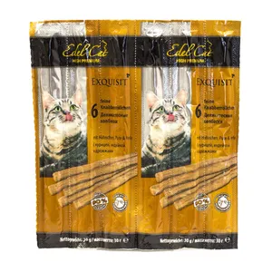 استیک گربه ایدل کت مدل گوشت مرغ و اردک و مخمر وزن 24 گرم بسته شش عددی