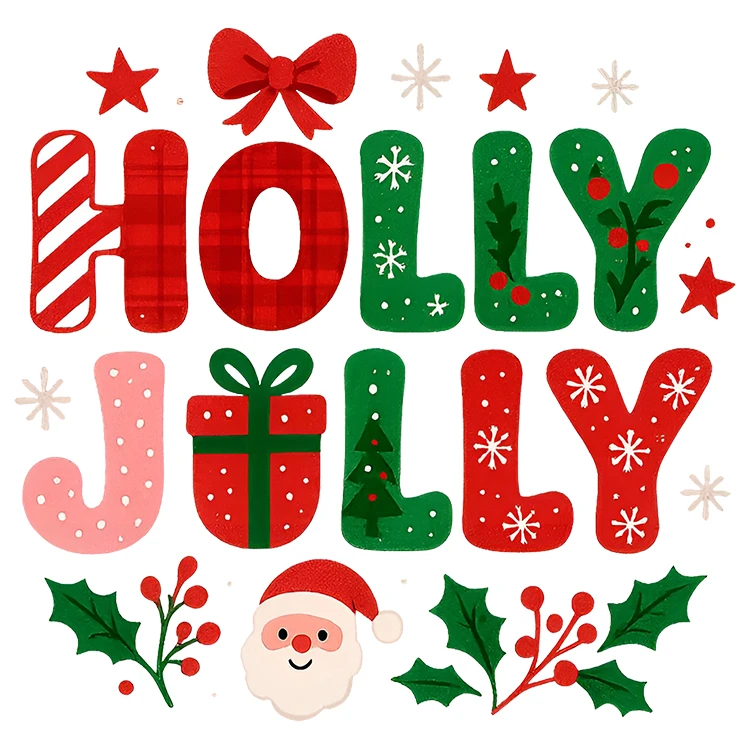 استیکر پارچه و لباس پاد آفرین مدل کریسمس کد DKST736