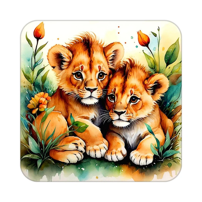 زیر لیوانی کاکتی طرح شیر مدل mp24365