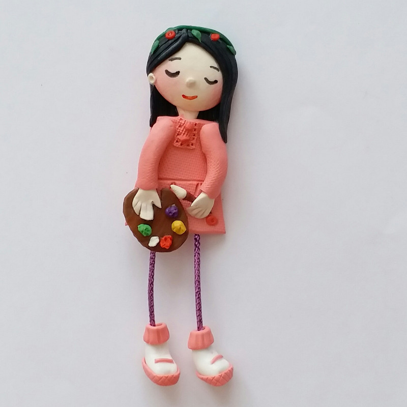 گل سینه دخترانه مدل نقاش و رنگ روغن SS111