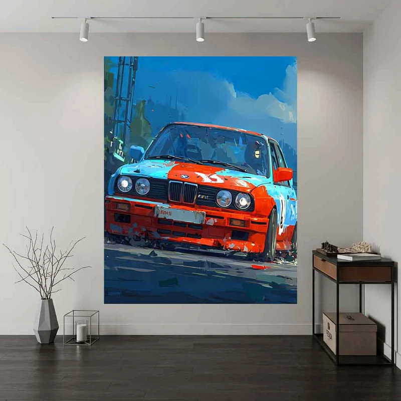 پوستر طرح  نقاشی bmw مدل بی ام و قدیمی 1 کد DV1631