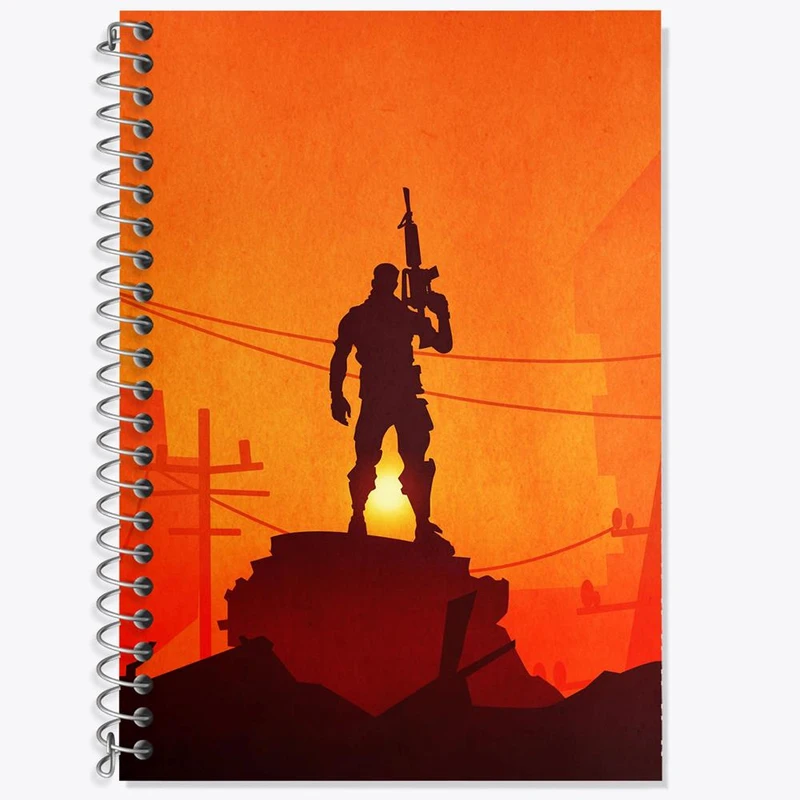 دفتر زبان 50 برگ خندالو مدل دو خط طرح بازی فورتنایت Fortnite کد 26287