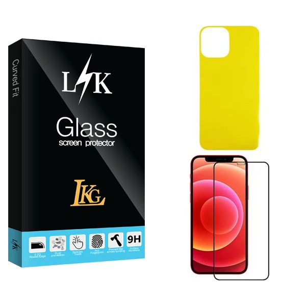 محافظ صفحه نمایش ال کا جی مدل LK مناسب برای گوشی موبایل اپل Iphone 12 ProMax به همراه محافظ پشت گوشی