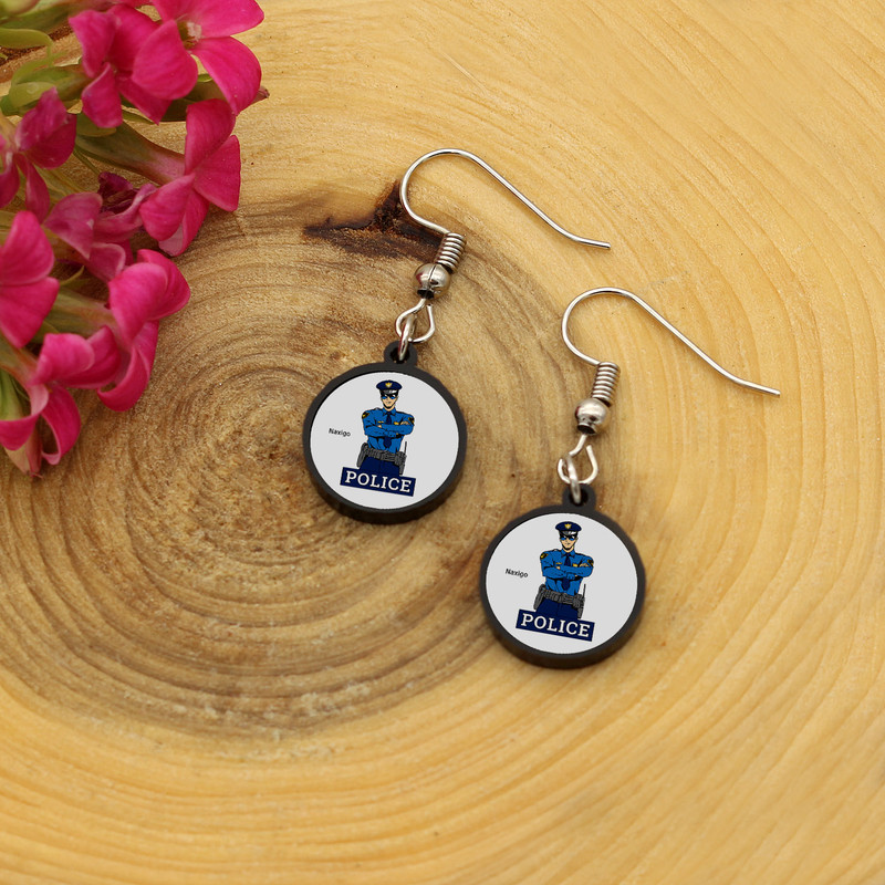 گوشواره زنانه ناکسیگو مدل شب تاب طرح پلیس کد ES8123