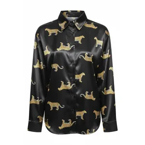 شومیز آستین بلند یقه برگردان زنانه مدل 112716