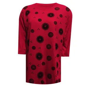 تی شرت آستین سه ربع زنانه مدل گلدار کد DKCOP 249