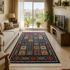 گلیم ماشینی ستاره طلایی ملت مدل خشتی
