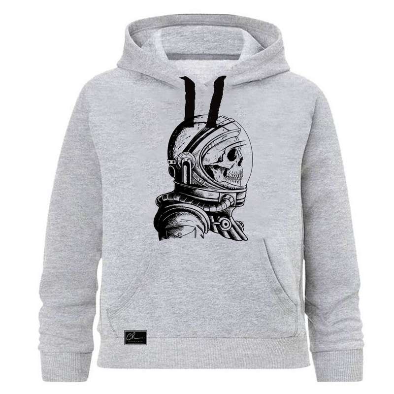 هودی پسرانه چاپیستا طرح اسکلت فضایی کد J13 رنگ طوسی