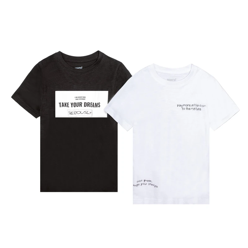تی‌شرت آستین کوتاه پسرانه پیپرتس مدل Take your dreams 2025  مجموعه دو عددی