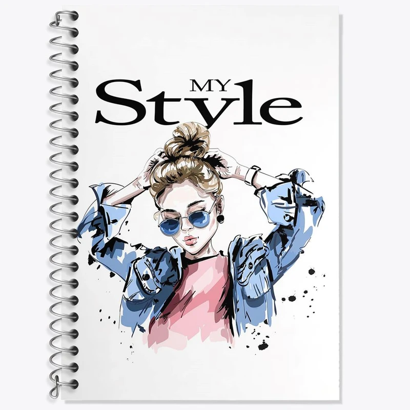 دفتر زبان 50 برگ خندالو مدل دو خط طرح دختر قوی Girl Power کد 28932