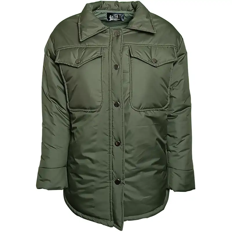 کاپشن زنانه بی تی مدل مموری کد Gr89 رنگ سبز