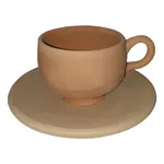 ست فنجان و نعلبکی سفالی خام مدل شیرخوری