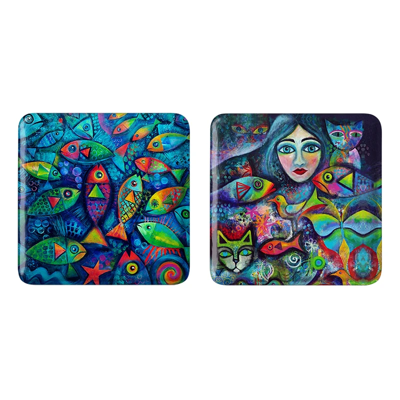 مگنت خندالو مدل نقاشی انتزاعی کد 53155311 مجموعه 2 عددی