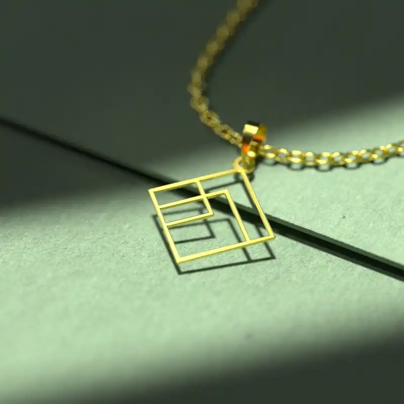 گردنبند طلا 18 عیار زنانه مدوپد مدل مبع کد F3-1-1006