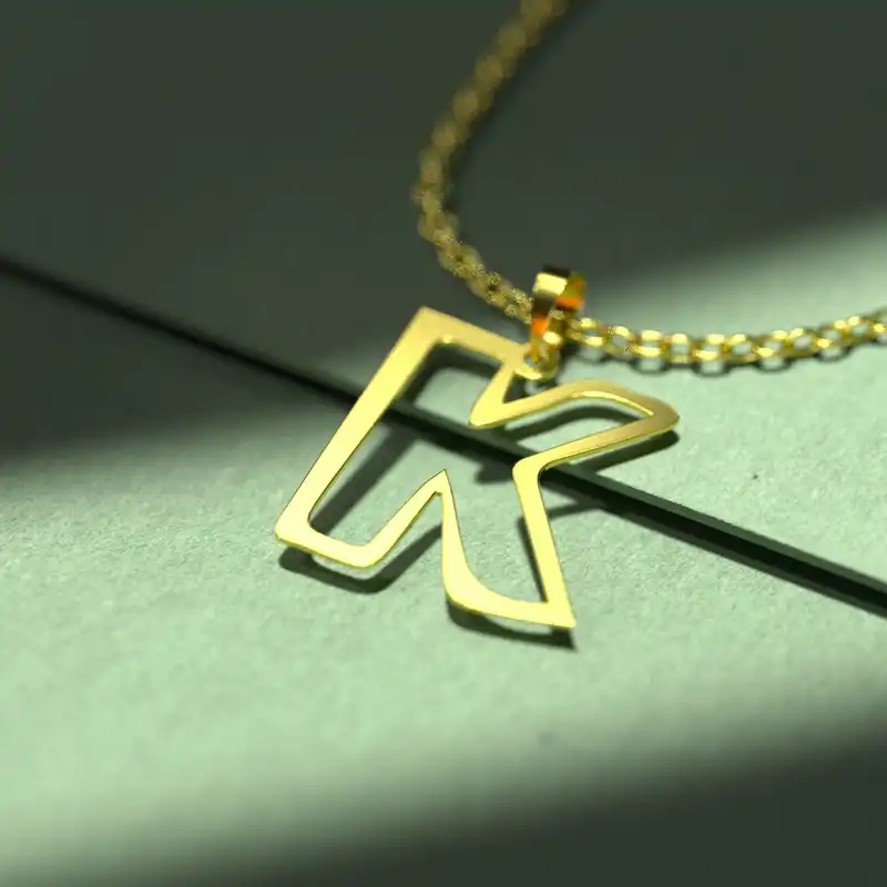گردنبند طلا 18 عیار زنانه مدوپد مدل حرف K کد H3-1-1091