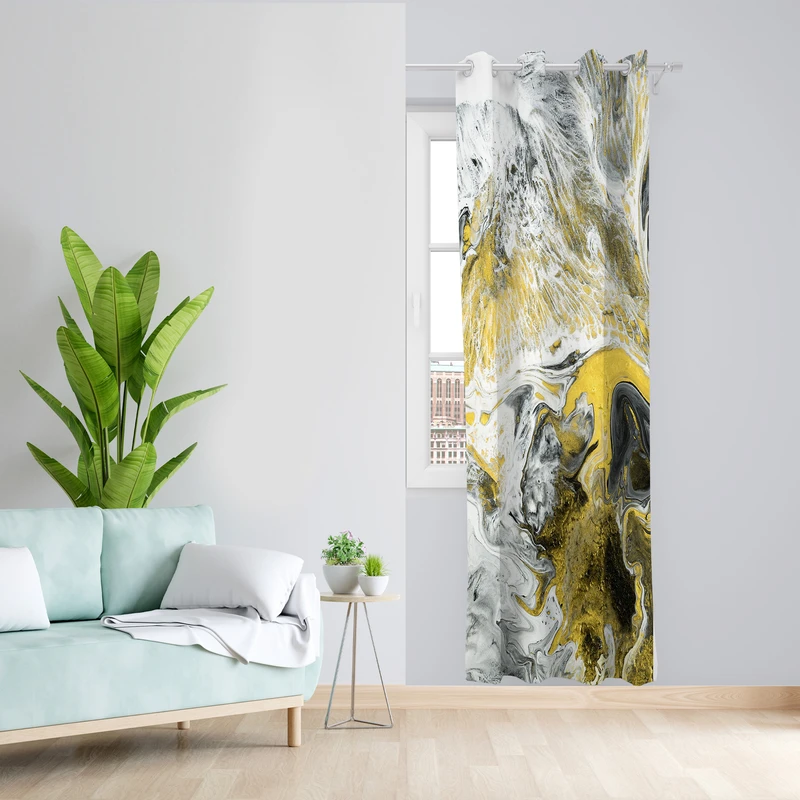 پرده طرح آبرنگی مدل مخمل پانچی کد 4101 z سایز 140x200 سانتی متر