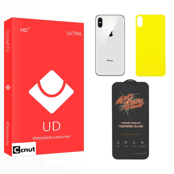 محافظ صفحه نمایش کوکونات مدل UD  ANTI-STATIC مناسب برای گوشی موبایل اپل iPhone X  به همراه محافظ پشت گوشی