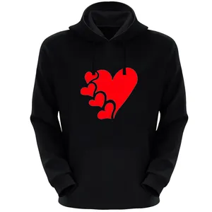 هودی زنانه مدل قلب S68 رنگ مشکی