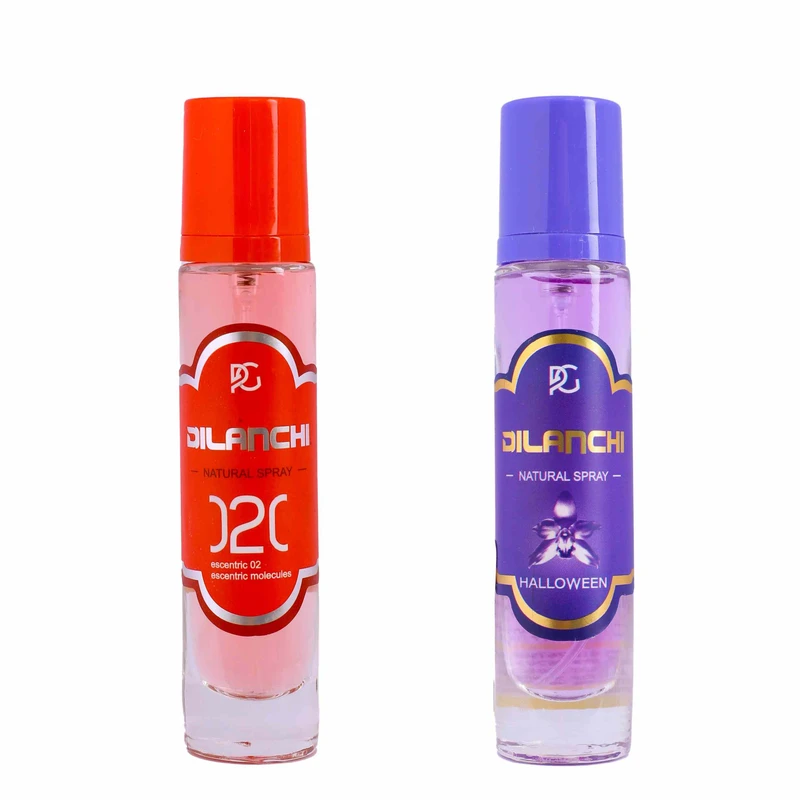 عطر جیبی دیلانچی پلاس مدل ملکول-هالوین با رایحه تند و شیرین حجم 30 میلی لیتر مجموعه 2 عددی
