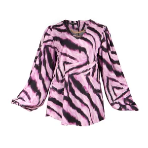 بلوز زنانه مدل یقه هفت راه راه