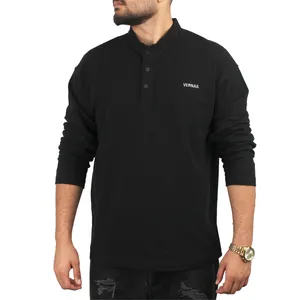 پولوشرت آستین بلند یقه گرد مردانه مدل BLCKVRNSDKM