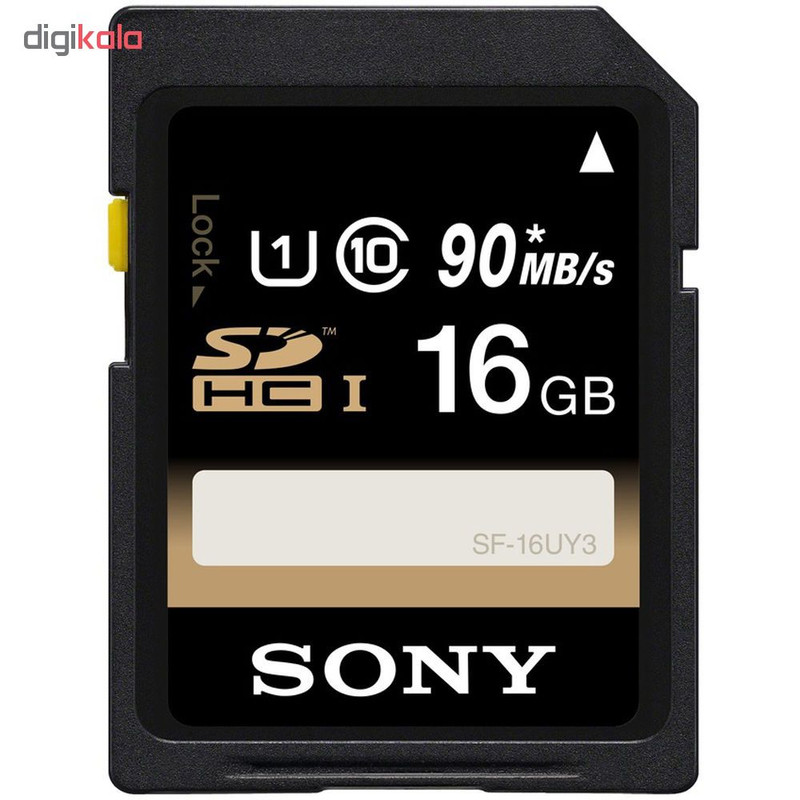 کارت حافظه SDHC سونی مدل SF-16UY3 کلاس 10 استاندارد UHS-I U1 سرعت 90MBps ظرفیت 16 گیگابایت