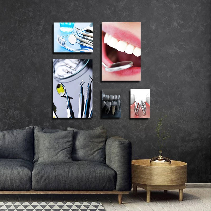 تابلو شاسی بکلیت طرح ابزار دندانپزشکی مدل SH-3259 مجموعه 5 عددی