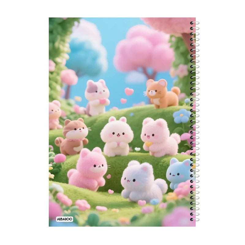 دفتر مشق 100 برگ آلبالو طرح کیوت فانتزی کد 2368 